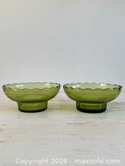 MaxSold Auction: Set of Two Vintage Green E.O. Brody USA Glass Dishes  - Kingston (Ontario, Canada) SELLER MANAGED Downsizing Online Auction - Bishop Street