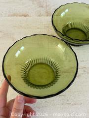 MaxSold Auction: Set of Two Vintage Green E.O. Brody USA Glass Dishes  - Kingston (Ontario, Canada) SELLER MANAGED Downsizing Online Auction - Bishop Street