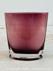 MaxSold Auction: Small Vintage Art Glass Minimalist Amethyst Vase with Heavy Clear Base by Abbott - Kingston (Ontario, Canada) SELLER MANAGED Downsizing Online Auction - Bishop Street