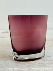 MaxSold Auction: Small Vintage Art Glass Minimalist Amethyst Vase with Heavy Clear Base by Abbott - Kingston (Ontario, Canada) SELLER MANAGED Downsizing Online Auction - Bishop Street