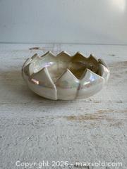 MaxSold Auction: Vintage 70s Lusterware Open Lotus Bowl with Pearlescent Glaze  - Kingston (Ontario, Canada) SELLER MANAGED Downsizing Online Auction - Bishop Street