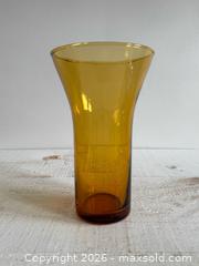 MaxSold Auction: Vintage Amber Glass Fluted Flower Vase  - Kingston (Ontario, Canada) SELLER MANAGED Downsizing Online Auction - Bishop Street