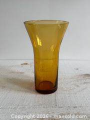 MaxSold Auction: Vintage Amber Glass Fluted Flower Vase  - Kingston (Ontario, Canada) SELLER MANAGED Downsizing Online Auction - Bishop Street