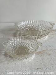 MaxSold Auction: Vintage Anchor Hocking Clear Glass Hobnail and Rib Set of Two Bowls With Handles - Kingston (Ontario, Canada) SELLER MANAGED Downsizing Online Auction - Bishop Street