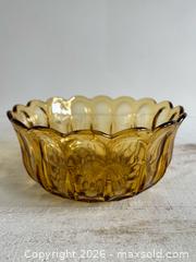 MaxSold Auction: Vintage Anchor Hocking Fairfield Amber Fluted Petal Bowl - Kingston (Ontario, Canada) SELLER MANAGED Downsizing Online Auction - Bishop Street
