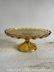 MaxSold Auction: Vintage Anchor Hocking Fairfield Amber Glass Cake Stand - Kingston (Ontario, Canada) SELLER MANAGED Downsizing Online Auction - Bishop Street