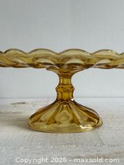 MaxSold Auction: Vintage Anchor Hocking Fairfield Amber Glass Cake Stand - Kingston (Ontario, Canada) SELLER MANAGED Downsizing Online Auction - Bishop Street