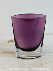 MaxSold Auction: Vintage Art Glass Minimalist Amethyst Vase with Heavy Clear Base - Kingston (Ontario, Canada) SELLER MANAGED Downsizing Online Auction - Bishop Street