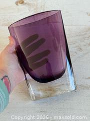 MaxSold Auction: Vintage Art Glass Minimalist Amethyst Vase with Heavy Clear Base - Kingston (Ontario, Canada) SELLER MANAGED Downsizing Online Auction - Bishop Street