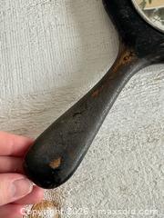 MaxSold Auction: Vintage Black with Silver Back Accent Wooden Vanity Hand Mirror - Kingston (Ontario, Canada) SELLER MANAGED Downsizing Online Auction - Bishop Street