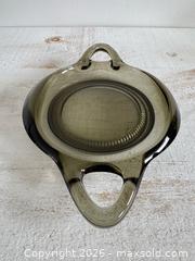 MaxSold Auction: Vintage Chunky Glass Smoky Double Handled Serving Tray - Kingston (Ontario, Canada) SELLER MANAGED Downsizing Online Auction - Bishop Street