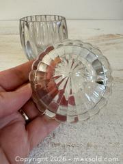 MaxSold Auction: Vintage Clear Glass Ribbed Trinket Dish with Lid - Small Glass Storage Jar - Kingston (Ontario, Canada) SELLER MANAGED Downsizing Online Auction - Bishop Street