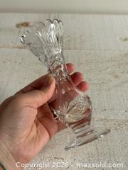 MaxSold Auction: Vintage Crystal Clear Industries Bud Vase Pinwheels and Stars - Clear Glass Vase - Kingston (Ontario, Canada) SELLER MANAGED Downsizing Online Auction - Bishop Street