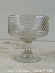 MaxSold Auction: Vintage E.O Brody Wavy Raised Pedestal Clear Glass Trinket Bowl - Kingston (Ontario, Canada) SELLER MANAGED Downsizing Online Auction - Bishop Street