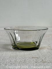 MaxSold Auction: Vintage Green Base with Clear Fluted Sides Small Bowl - Kingston (Ontario, Canada) SELLER MANAGED Downsizing Online Auction - Bishop Street