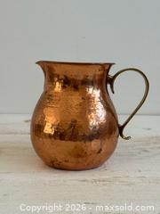 MaxSold Auction: Vintage Hammered Copper and Brass Water Pitcher Vase  - Kingston (Ontario, Canada) SELLER MANAGED Downsizing Online Auction - Bishop Street