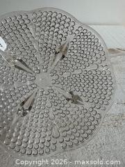 MaxSold Auction: Vintage Hazel Atlas Hobnail Beaded Teardrop 4 Footed Scalloped Edged Clear Glass Bowl - Kingston (Ontario, Canada) SELLER MANAGED Downsizing Online Auction - Bishop Street