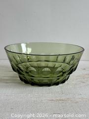 MaxSold Auction: Vintage Hazel Atlas Large Green Thumbprint Serving Bowl  - Kingston (Ontario, Canada) SELLER MANAGED Downsizing Online Auction - Bishop Street