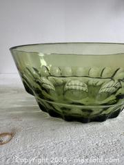 MaxSold Auction: Vintage Hazel Atlas Large Green Thumbprint Serving Bowl  - Kingston (Ontario, Canada) SELLER MANAGED Downsizing Online Auction - Bishop Street