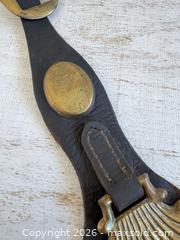 MaxSold Auction: Vintage Horse Brass on Leather Strap - Shell Shaped Horse Martingale  - Kingston (Ontario, Canada) SELLER MANAGED Downsizing Online Auction - Bishop Street
