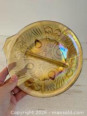 MaxSold Auction: Vintage Indiana Glass Divided Marigold Carnival Glass Dish in Killarney Pattern  - Kingston (Ontario, Canada) SELLER MANAGED Downsizing Online Auction - Bishop Street