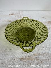 MaxSold Auction: Vintage Indiana Glass Green Honeycomb Relish Dish - Mid-Century Oval Tray - Kingston (Ontario, Canada) SELLER MANAGED Downsizing Online Auction - Bishop Street