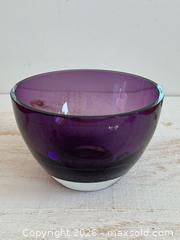 MaxSold Auction: Vintage Krosno Poland Purple and Clear Glass Heavy Bowl - Kingston (Ontario, Canada) SELLER MANAGED Downsizing Online Auction - Bishop Street