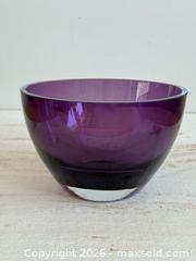 MaxSold Auction: Vintage Krosno Poland Purple and Clear Glass Heavy Bowl - Kingston (Ontario, Canada) SELLER MANAGED Downsizing Online Auction - Bishop Street