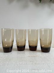 MaxSold Auction: Vintage Libbey Smoky Tawny Brown Highball Glasses Classic Set of 4 - Kingston (Ontario, Canada) SELLER MANAGED Downsizing Online Auction - Bishop Street