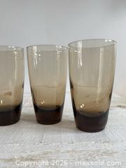 MaxSold Auction: Vintage Libbey Smoky Tawny Brown Highball Glasses Classic Set of 4 - Kingston (Ontario, Canada) SELLER MANAGED Downsizing Online Auction - Bishop Street