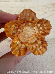 MaxSold Auction: Vintage Marigold Luster Single Flower Shaped Candle Holder  - Kingston (Ontario, Canada) SELLER MANAGED Downsizing Online Auction - Bishop Street