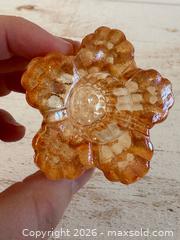 MaxSold Auction: Vintage Marigold Luster Single Flower Shaped Candle Holder  - Kingston (Ontario, Canada) SELLER MANAGED Downsizing Online Auction - Bishop Street