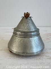 MaxSold Auction: Vintage Metal Powder Puff Musical Vanity Box  - Kingston (Ontario, Canada) SELLER MANAGED Downsizing Online Auction - Bishop Street