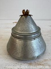 MaxSold Auction: Vintage Metal Powder Puff Musical Vanity Box  - Kingston (Ontario, Canada) SELLER MANAGED Downsizing Online Auction - Bishop Street
