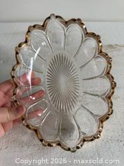 MaxSold Auction: Vintage Oval Serving Tray with Scalloped Edge and Gold Trim  - Kingston (Ontario, Canada) SELLER MANAGED Downsizing Online Auction - Bishop Street