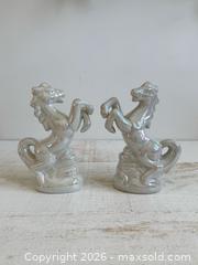 MaxSold Auction: Vintage Pair of White Lusterware Rearing Horse Figurines  - Kingston (Ontario, Canada) SELLER MANAGED Downsizing Online Auction - Bishop Street