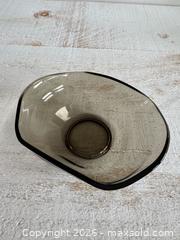 MaxSold Auction: Vintage Small Folded Oval Smoky Glass Small Bowl - Kingston (Ontario, Canada) SELLER MANAGED Downsizing Online Auction - Bishop Street