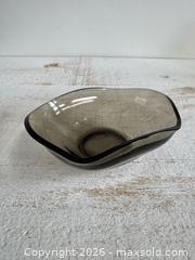 MaxSold Auction: Vintage Small Folded Oval Smoky Glass Small Bowl - Kingston (Ontario, Canada) SELLER MANAGED Downsizing Online Auction - Bishop Street