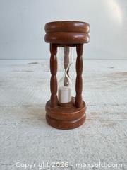 MaxSold Auction: Vintage Small Hour Glass in Wood Holder  - Kingston (Ontario, Canada) SELLER MANAGED Downsizing Online Auction - Bishop Street