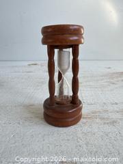 MaxSold Auction: Vintage Small Hour Glass in Wood Holder  - Kingston (Ontario, Canada) SELLER MANAGED Downsizing Online Auction - Bishop Street
