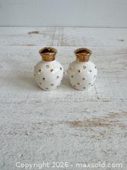 MaxSold Auction: Vintage Small White and Gold Polkadot Salt and Pepper Shakers  - Kingston (Ontario, Canada) SELLER MANAGED Downsizing Online Auction - Bishop Street
