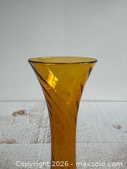 MaxSold Auction: Vintage Swirled Glass Amber Coloured Bud Vase - Kingston (Ontario, Canada) SELLER MANAGED Downsizing Online Auction - Bishop Street