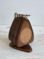 MaxSold Auction: Vintage Wood and Cork Mid Century Modern Hanging Coaster Set  - Kingston (Ontario, Canada) SELLER MANAGED Downsizing Online Auction - Bishop Street