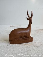 MaxSold Auction: Vintage Wood Carved Antelope Figurine Besmo Wood Ram Made in Kenya - Kingston (Ontario, Canada) SELLER MANAGED Downsizing Online Auction - Bishop Street