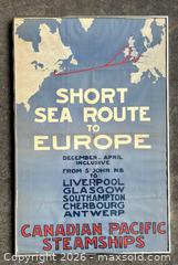 MaxSold Auction: Original 1923 Canadian Pacific Steamships framed poster - Toronto (Ontario, Canada) PARTNER MANAGED Reseller Online Auction - Queen Street West