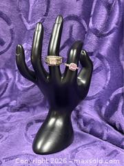 MaxSold Auction: 2X Sterling Silver .925   Pink CZ /  Marcasite Rings      - Idaho Springs (Colorado, USA) PARTNER MANAGED Estate Sale Online Auction - Idaho Street