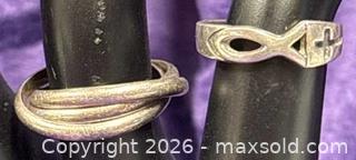 MaxSold Auction: 2X Sterling Silver .925 rings / Fish Christian Ichthys Jesus ring /  3 Band ring - Idaho Springs (Colorado, USA) PARTNER MANAGED Estate Sale Online Auction - Idaho Street