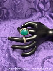 MaxSold Auction: 2X Sterling Silver .925 Rings Green Chalcedony / Sterling Silver - Idaho Springs (Colorado, USA) PARTNER MANAGED Estate Sale Online Auction - Idaho Street