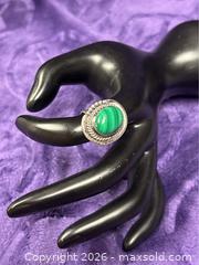 MaxSold Auction: 2X Sterling Silver .925  Rings Malachite / MoonStone - Idaho Springs (Colorado, USA) PARTNER MANAGED Estate Sale Online Auction - Idaho Street