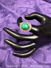 MaxSold Auction: 2X Sterling Silver .925  Rings Malachite / MoonStone - Idaho Springs (Colorado, USA) PARTNER MANAGED Estate Sale Online Auction - Idaho Street